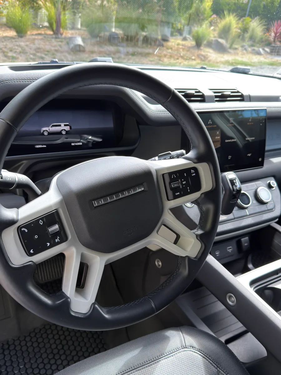 After: steering wheel, dashboard and screens wiped clean